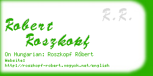 robert roszkopf business card
